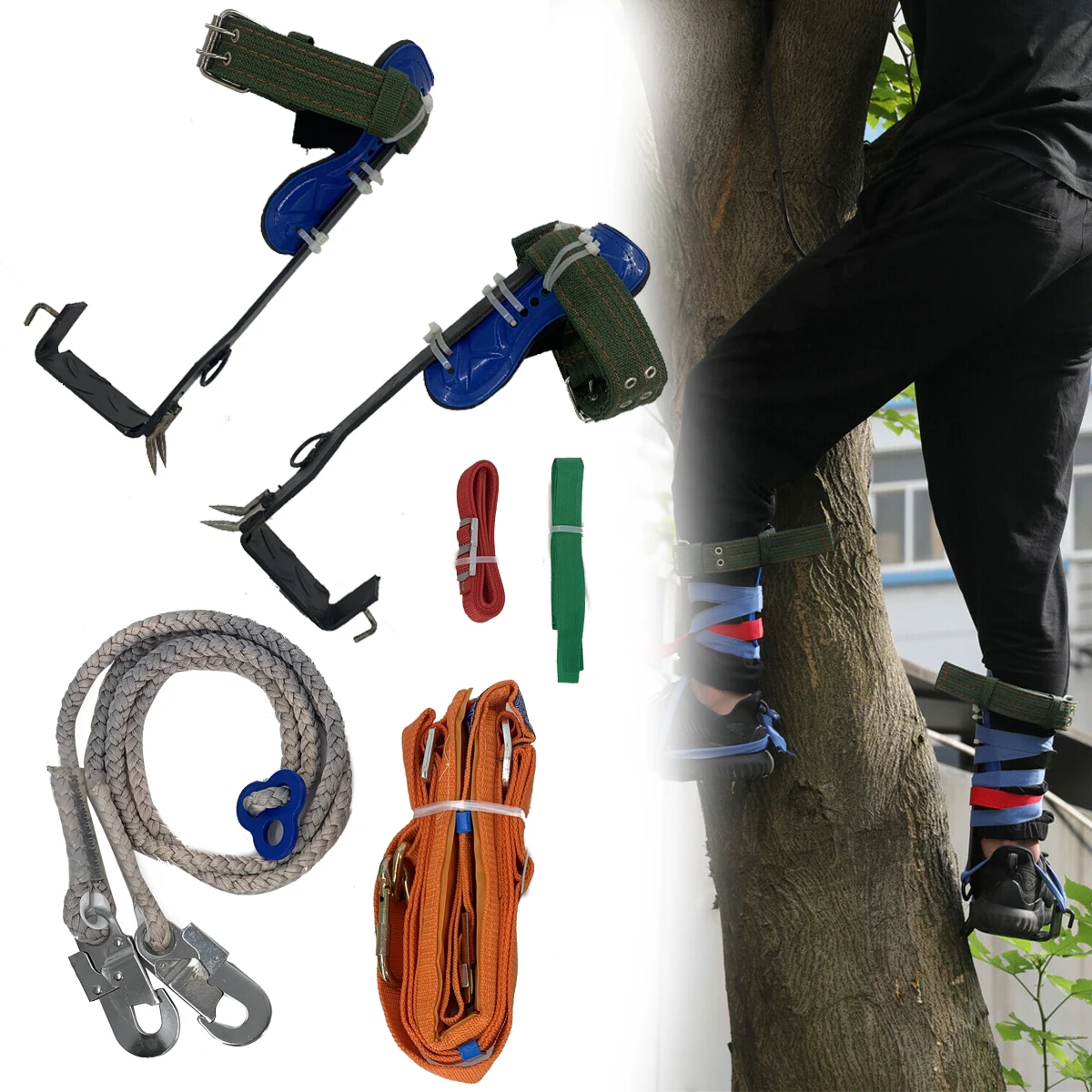 

Camping Outdoor Hiking Tree Climbing Half Body Waist Support Safety Belt Set Climbing Tree Harness Aerial Sports Equipment