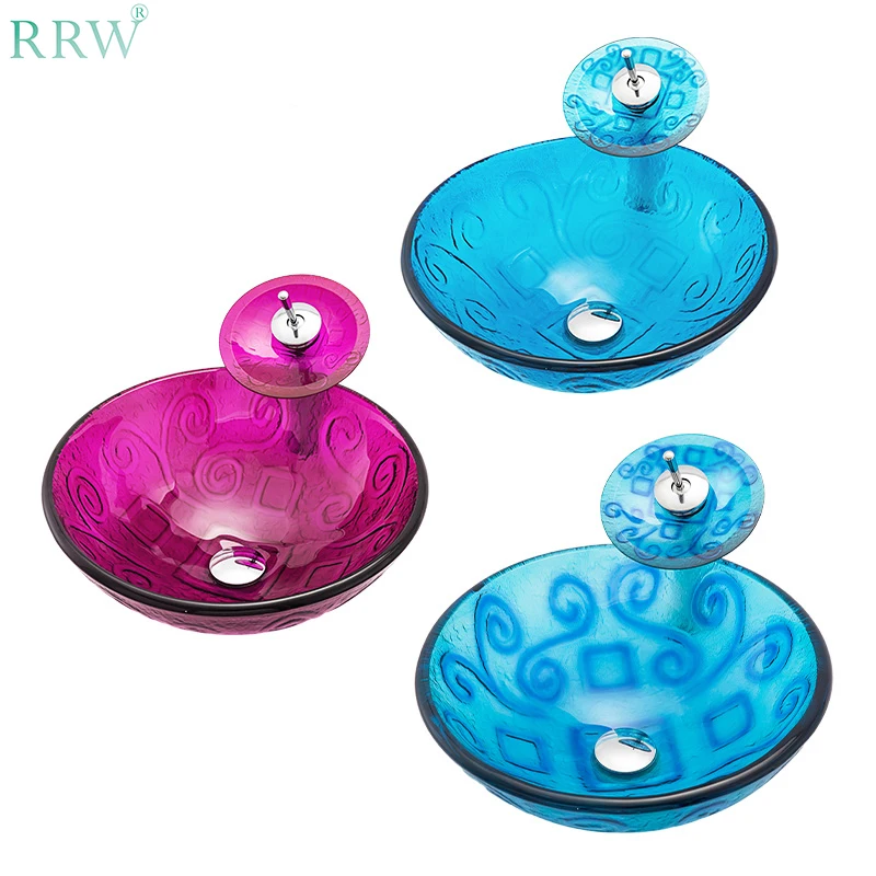 

RRW Countertop Sinks Oval Glass Bathroom Basins Extravagant Wash Basin Art Counter Top Wash Basin Family Hotel Modern Sink