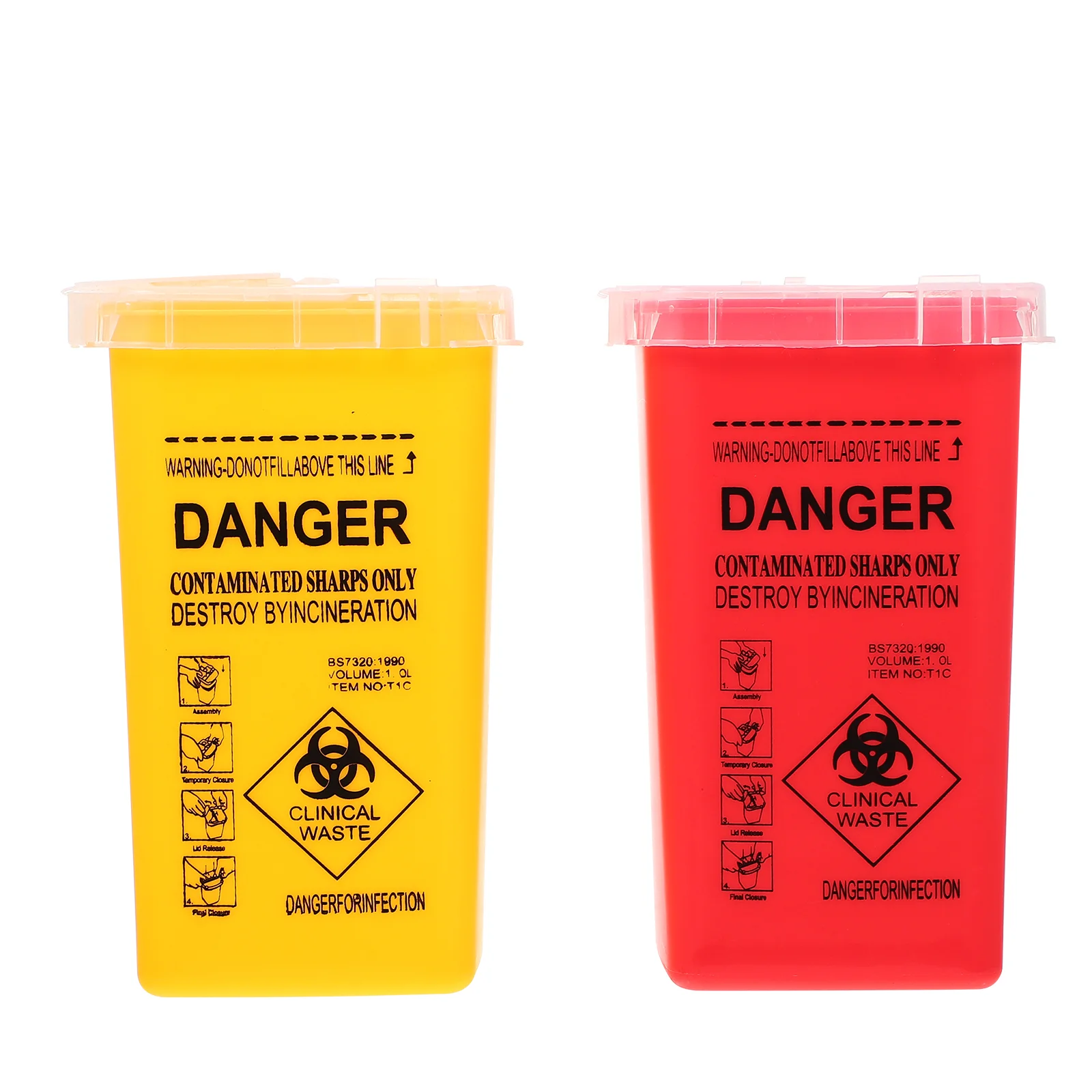 

Sharps Disposal Container Box Needle Containers Can Bin Tabletop Bins Desktop Waste Mini Needles Case Home Salon Travel Styling