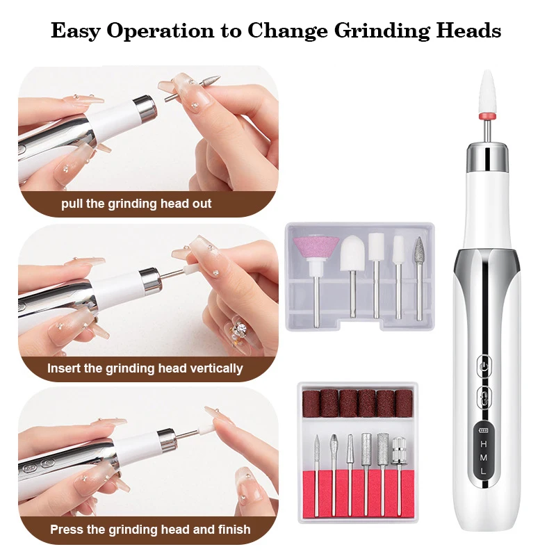 Электрический полировщик для ногтей перезаряжаемая дрель набор