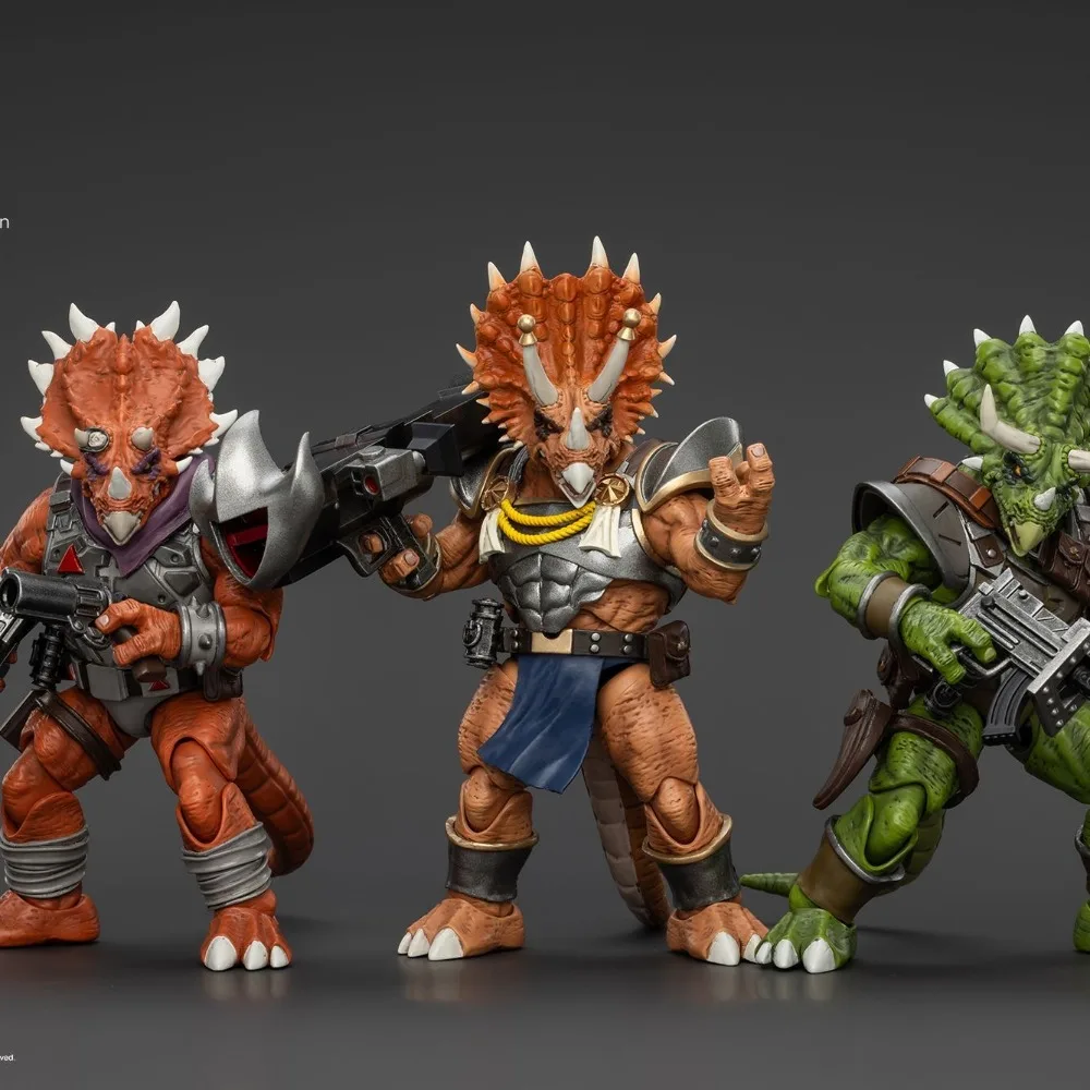 Фото Фигурка JOYTOY 1/18 TMNT: Капитан Зоракс и Адъютант Зорк (Трицератопс-солдаты) — Коллекционная модель в стиле милитари-фантастики. В наличии. №4