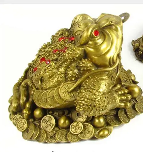 

real pure frog statues animal Brass head figure statues sculpture business gift booming copper Lucky gold toad Decoration home
