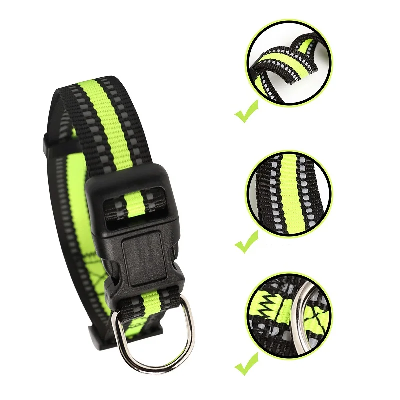 

Нейлоновый ошейник для собак, персонализированные светоотражающие ошейники для собак с гравировкой, для маленьких, средних и больших питом...