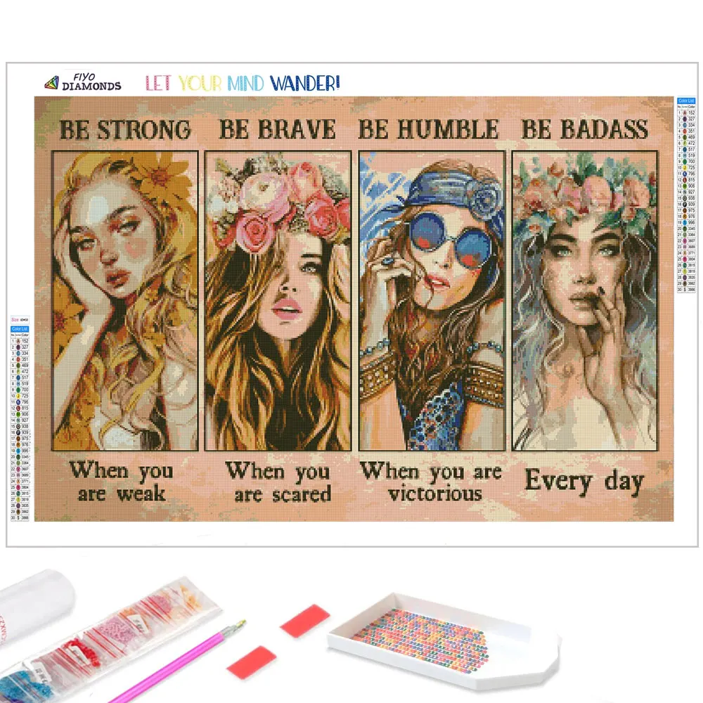 

Алмазная живопись, вдохновляющая девушка, Ранняя коллекция 2022 5D, DIY вышивка, искусство, Набор для вышивки крестиком, домашний декор