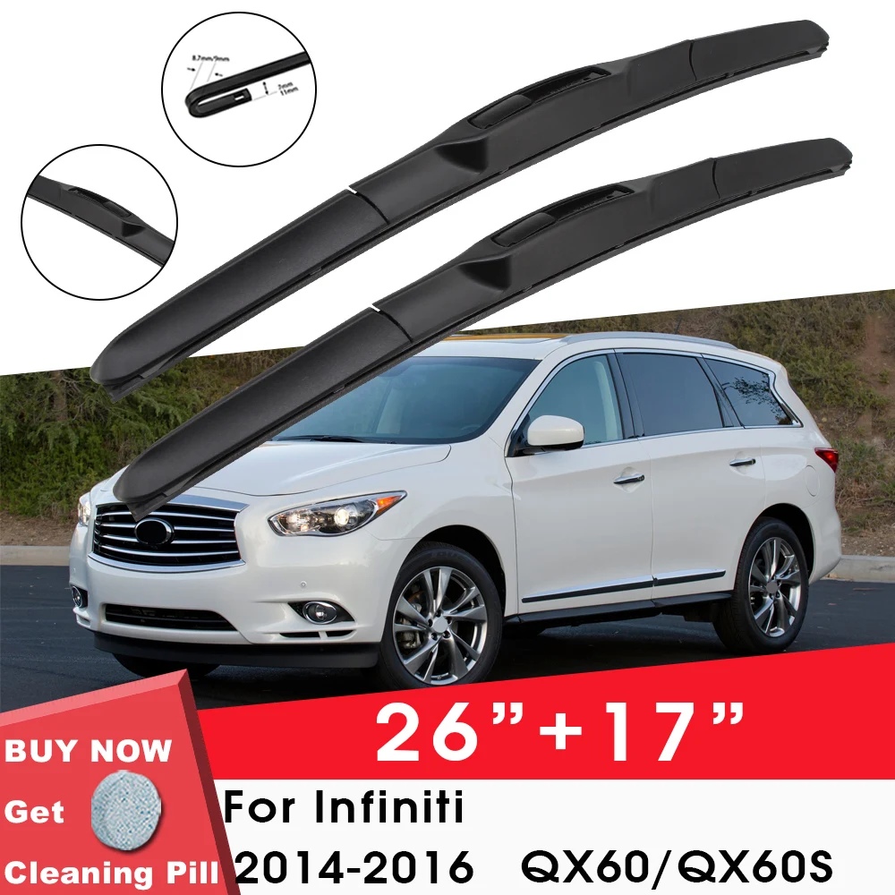 Щетка стеклоочистителя для лобового стекла автомобиля, резиновые силиконовые сменные стеклоочистители для Infiniti QX60/QX60S 2014-2016 26 