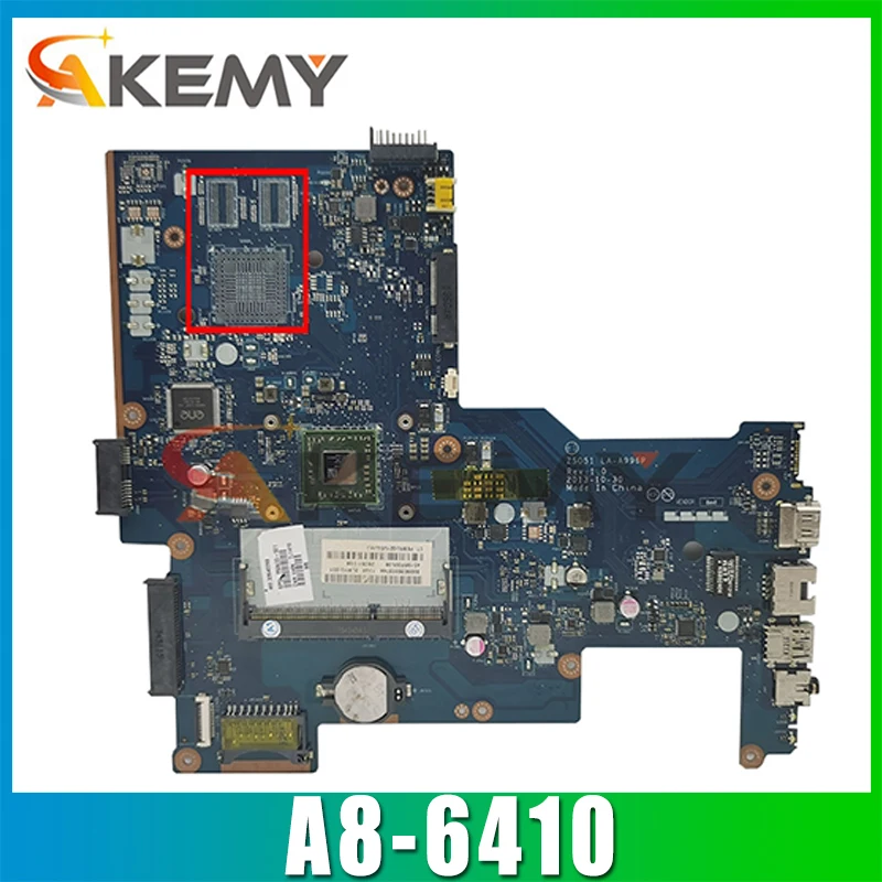 

Материнская плата для ноутбука AKemy для HP Pavilion 15-G 255 G3, Core A8-6410, системная плата ZSO51 LA-A996P 765093-001 764260-001 764260-601