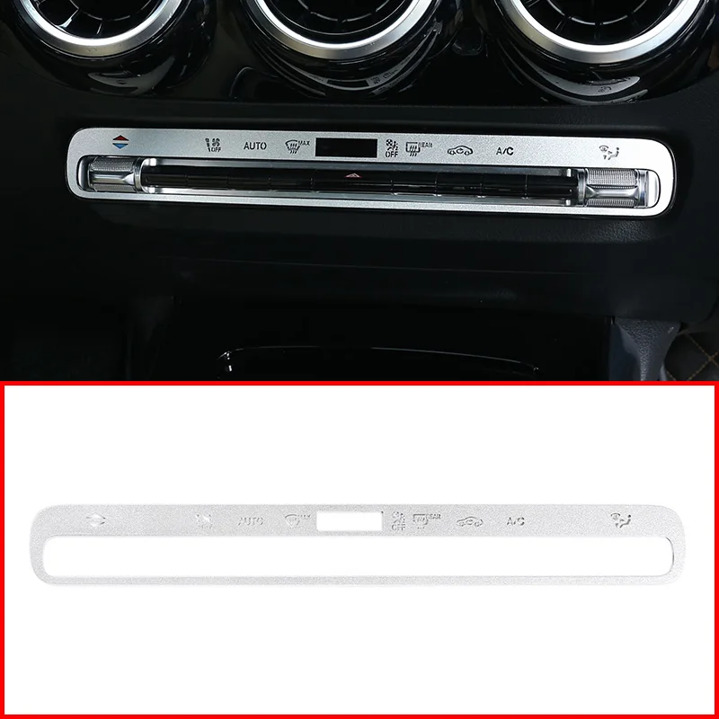 

For Mercedes-Benz B-Class 2020 Car Accessories Inner Decoration Air Conditioning Mode Button Sticker Stainless Steel Silver 1Pcs