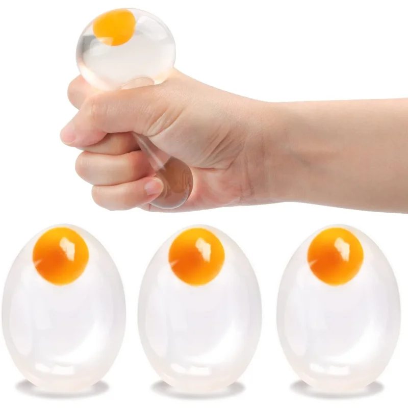 Фото Мягкий шарик-антистресс Funky Egg - Прозрачная игрушка для снятия стресса для детей и взрослых, сенсорная игрушка-фиджет для снятия тревоги, с эффектом сжатия и распыления №1