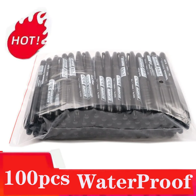 100Pcs/Set Permanent Marker Pen Fine Point Waterproof Thin N
