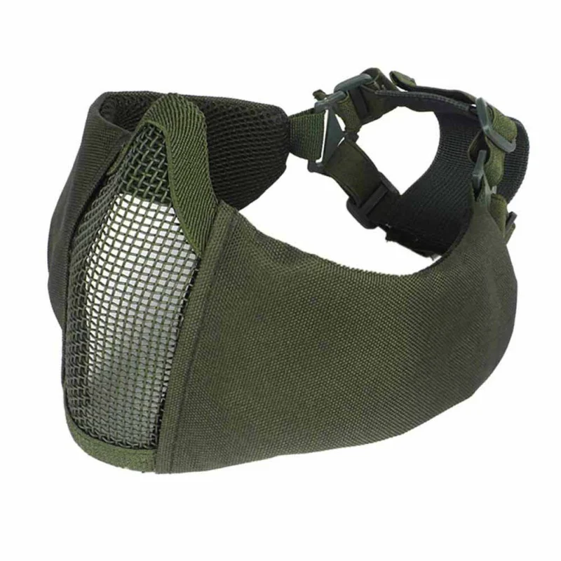 

Airsoft Tactical Half Face Mask Breathable Low-carbon Steel Mesh Protective Paintball Mask