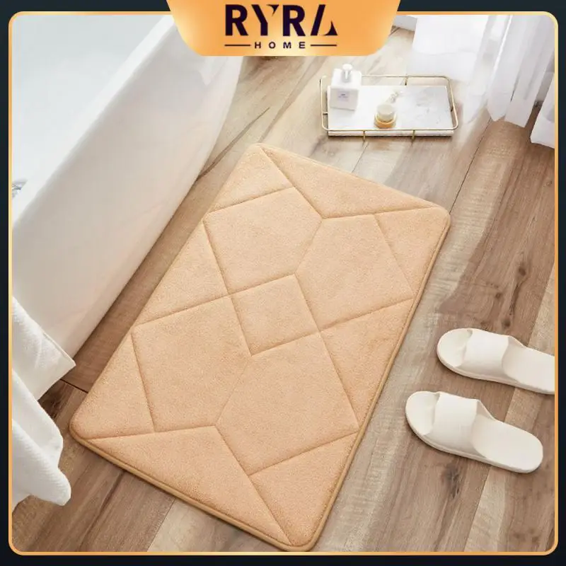 

2023 Foot Mat Toilet Carpet Memory Cotton Coral Fleece Floor Mat Thickened Super Absorbent Bathroom Shower Rug Rectangle Carpet