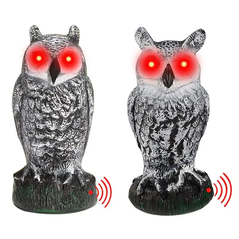 Fake Owl Plastics Owl To Keep Birds Away Anti-fading Horned Owl Decoy Owl Statue Scare Birds Away For Garden Yard Outdoor