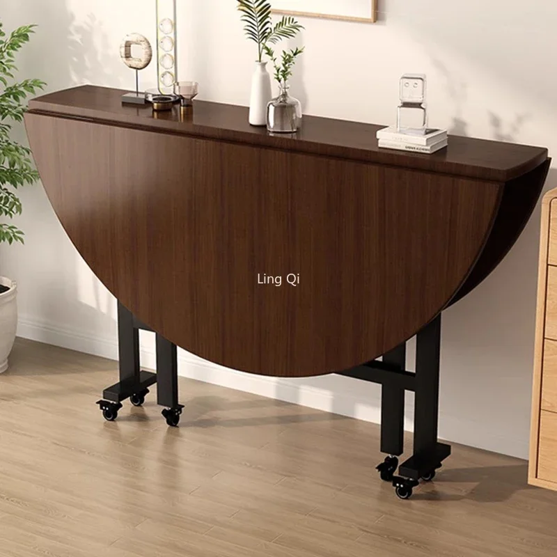 

Круглый обеденный стол из массива дерева, складной мобильный портативный журнальный столик, маленькая мебель для кемпинга, мебель для дома