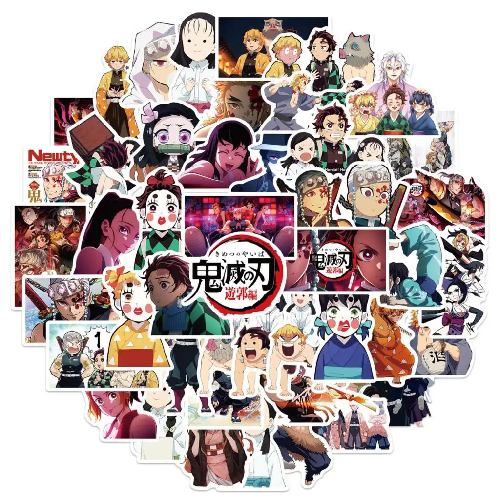 

50PCS Ghost Slayer Cartoon Suitcase Sticker Graffiti Creative Trend Sticker Computer Tablet Cartoon Decoration Wholesale