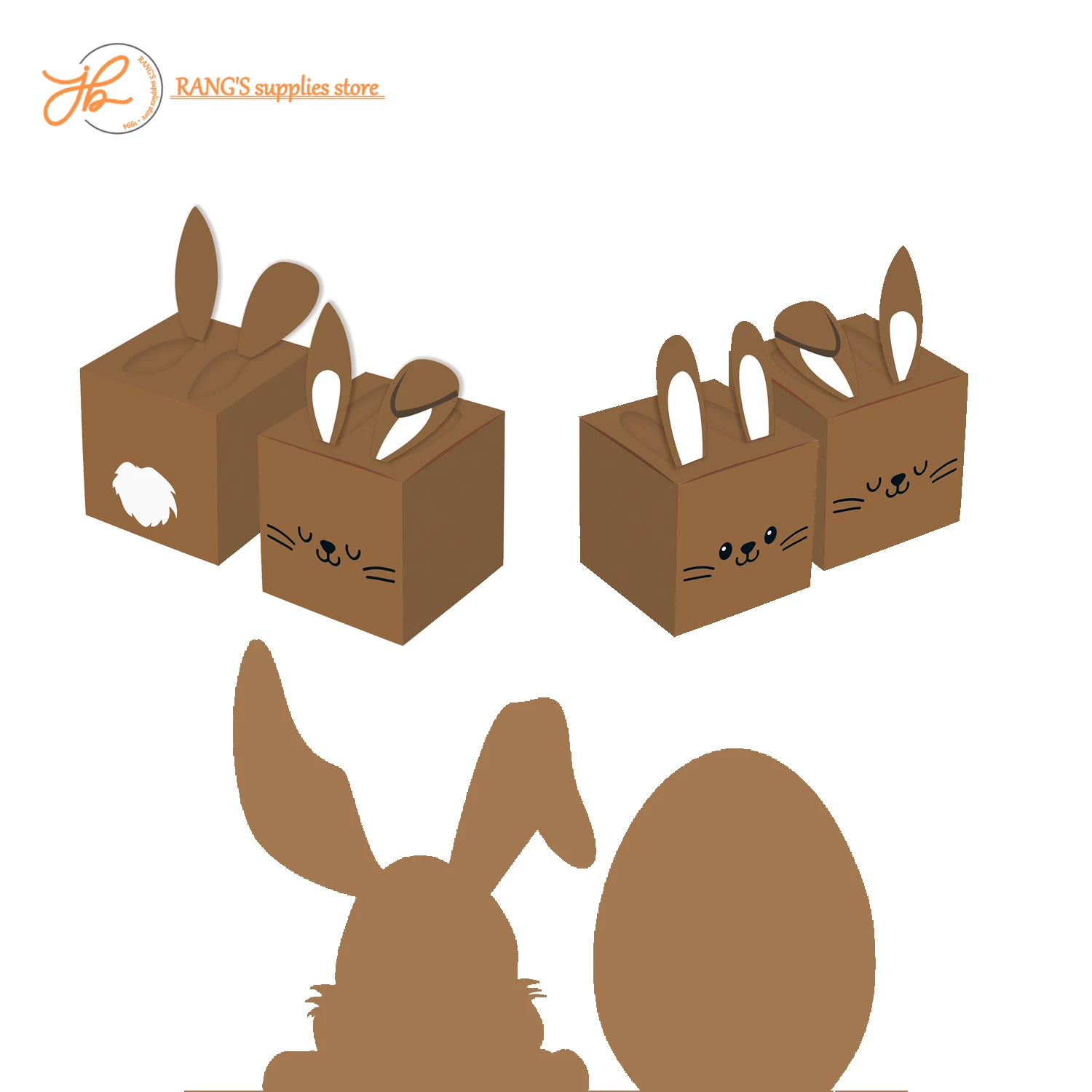 8Pack Easter Treat Boxes Bunny Cardboard Favor Boxes with Rabbit Ears Candy Cookie Candy Gift Box for Party Supplies Decorations