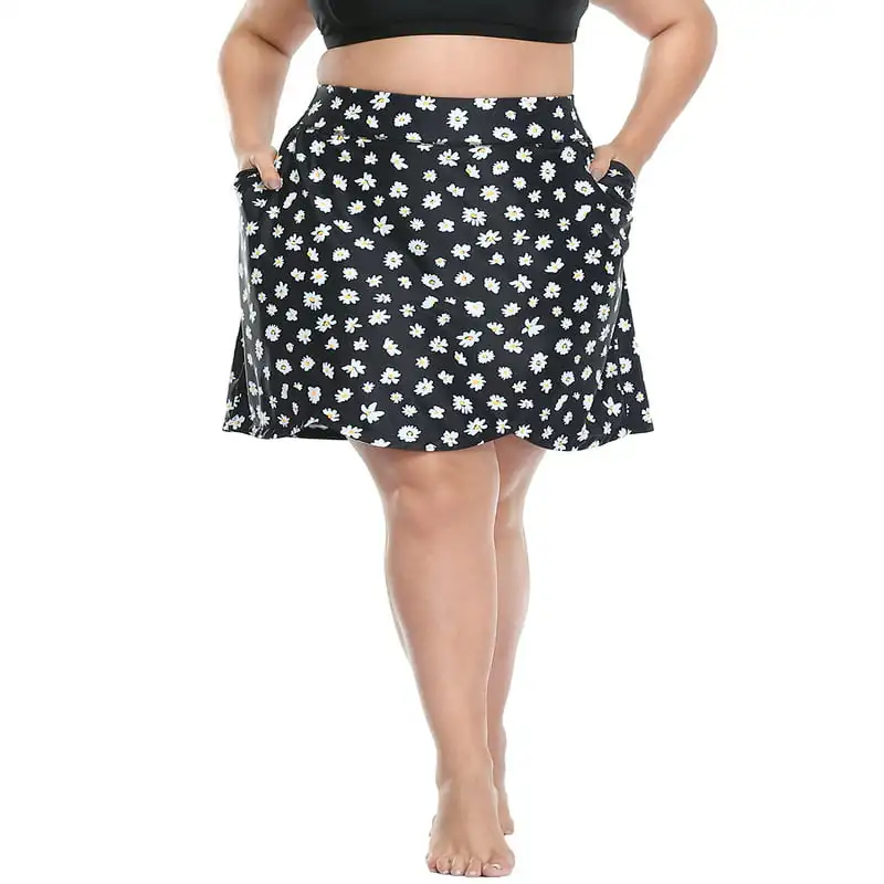 

Plus Active Printed Skort Tulip Hem Mini Skirt
