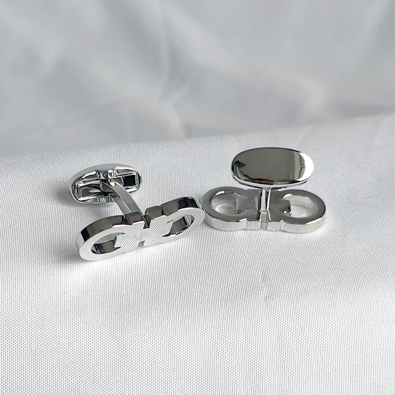 

LAN Fr Luxury Cufflinks with Stamp Classic French Shirt Cuff-link For Men Top Party Gift
