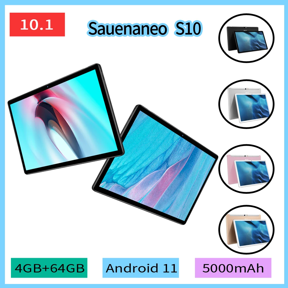 S10 Pro Global Edition Планшет Android 11 Dual SlM Двойная камера 4 ГБ ОЗУ 64 ПЗУ 5G WlFl 1280*800 HD Экран