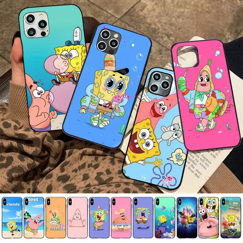 

BANDAI SpongeBob Phone Case for iPhone 11 12 13 mini pro XS MAX 8 7 6 6S Plus X 5S SE 2020 XR case