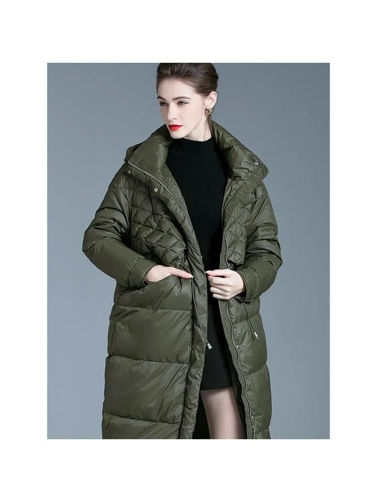 2022 Winter High-End Long Korean Fashion Thickened Loose Large Profile Windproof 90 White Duck Down Coats Women Warmer Jackets