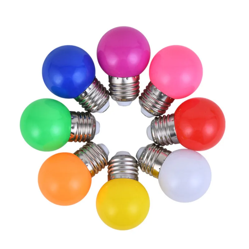 Светодиодная лампа 1 Вт цветная E27 RGB светодиодная SMD 2835 фонарик домашний декор
