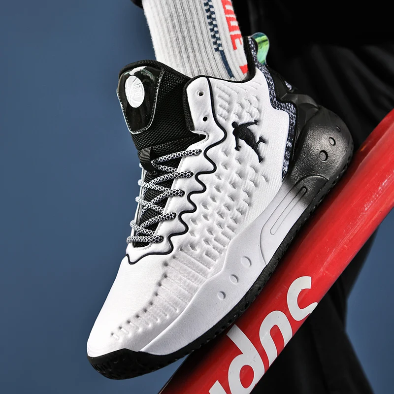 

Brand High Quality Men Basketball Shoes PU Leather Boys Sneaker Thick Sole Outdoor Non-Slip Sport Boots Top Trainer Basket Shoes