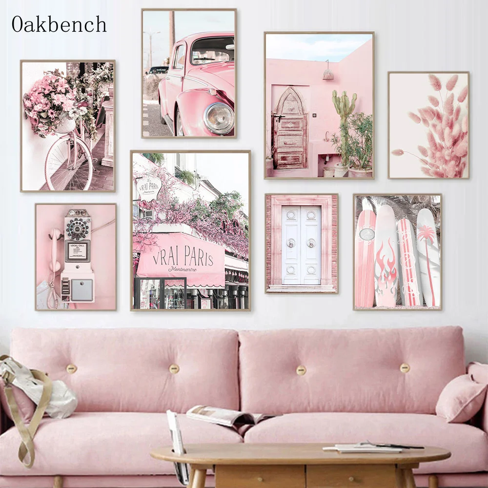 

Scandinavian Canvas Art Painting Seaside City Landscape Poster Romantic Flowers Posters And Prints For Lining Room Decoration