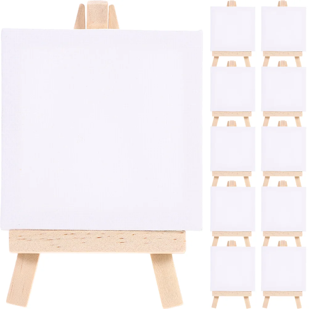 

18 Sets Mini Painting Bracket Children Canvas Easel DIY Blank Boards Stand Frames House Decor Cotton Delicate Crafted