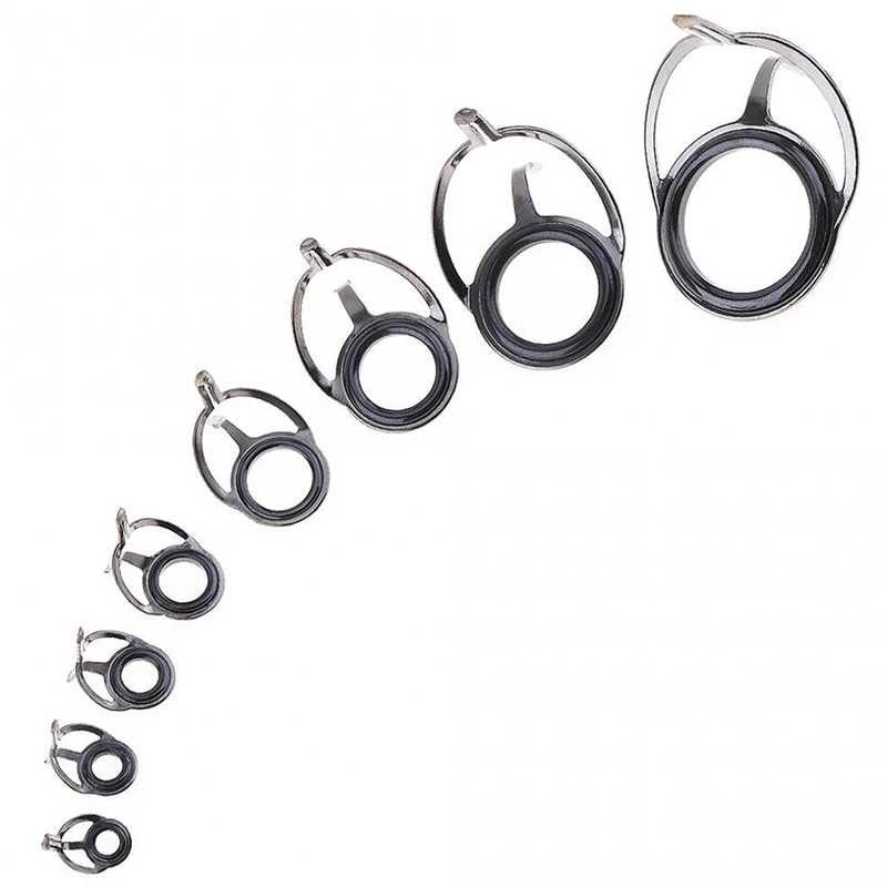 

Hot AD-24 Pcs Fishing Rod Guide Oval Fishing Rod Eyes Guides Line Rings Pole Repair Kit Mixed Size Double Leg Rings