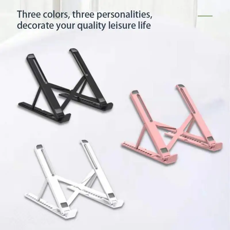 

13 Gear Height Adjustable Tablet Notebook Bracket With Side Phone Holder Portable Laptop Holder Plastic Desktop Stand