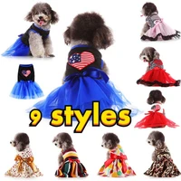 dog princess dress vestidos pet clothes cat dog tutu dress striped bowknot puppy princess dresses dog gauze tutu dress skirt