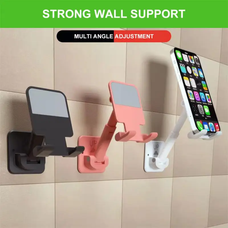 

Small For Kitchen Washroom Smartphone Mount Car Phone Holder Lazy Bracket Mobile Phone Bracket Adjustable Adhesive Portable