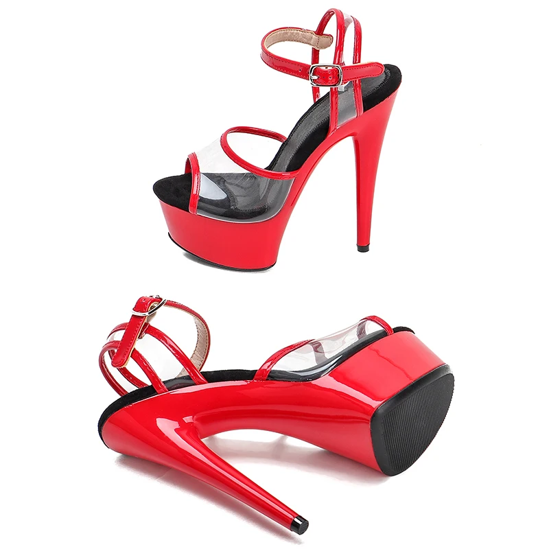 Leecabe 15CM/6Inch Women's Platform Sandals  party High Heels Shoes Pole Dancing Shoes