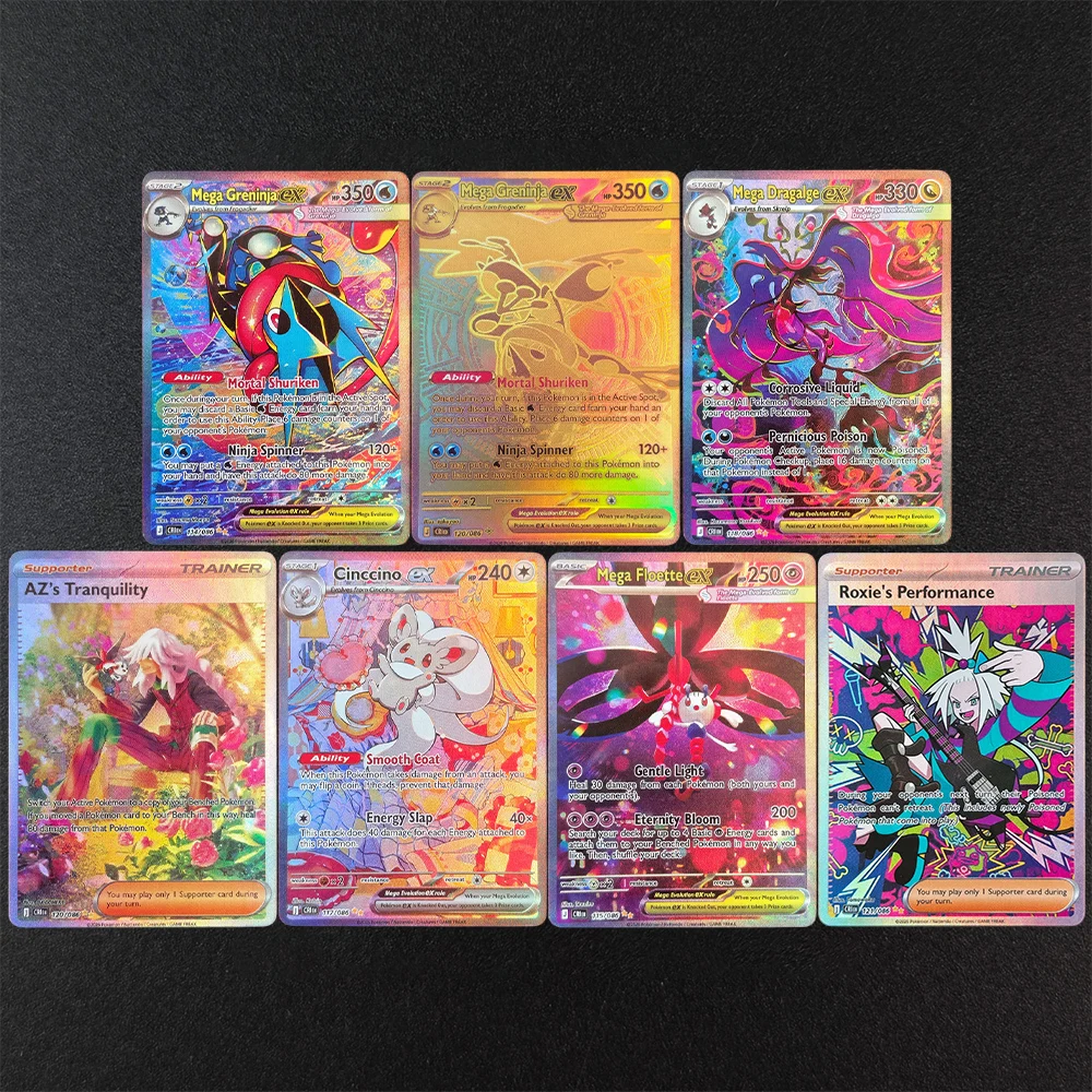 Фото Коллекционные карты Pokemon: Ninja Spinner CRI, Mega Greninja EX, Floette, Cinccino, Dragalge (английская версия TCG) №2