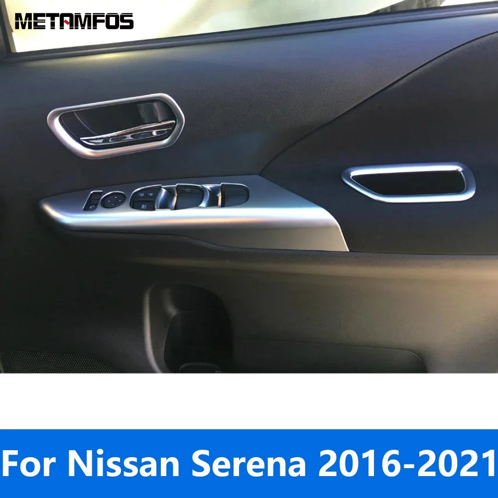 

For Nissan Serena 2016-2020 2021 Matte Window Lift Switch Cover Trim Interior Door Handle Bowl Bezel Accessories Car Styling