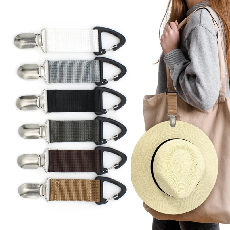 

Hat Clip for Travel Fabric Friendly Cap Clips Traveling Accessories Hanging on Bag for Kids Adults Outdoor Travel