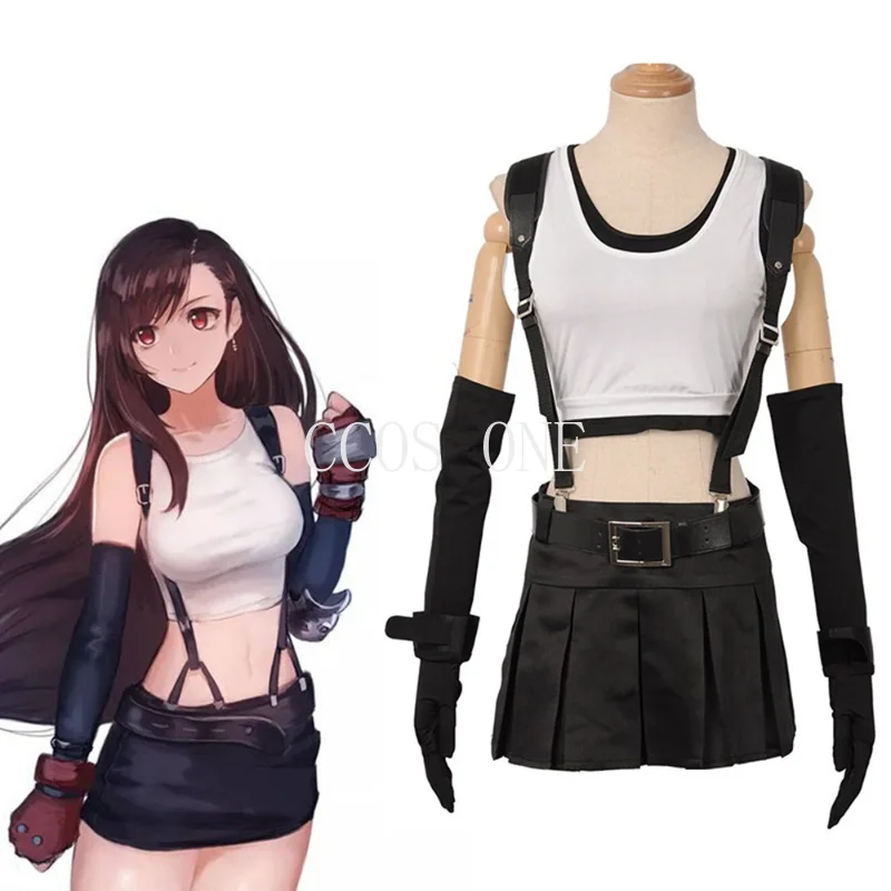 

Unisex Anime Cos Final Fantasy VII Tifa Lockhart Cosplay Costumes Halloween Christmas Party Sets Uniform Suits