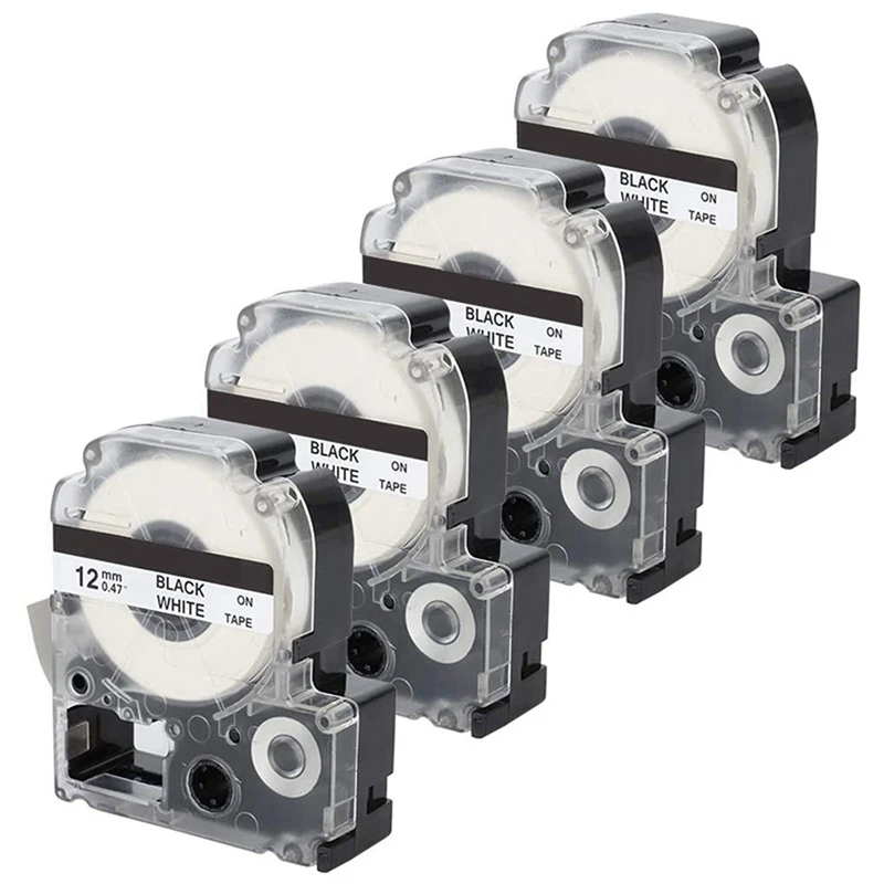 

12 шт., картриджи для этикеток Epson LK-4WBN (SS12KW)