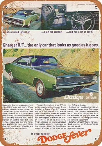 

Metal Sign 8x12 Inches 1968 Charger R/T - Vintage Look Metal Sign