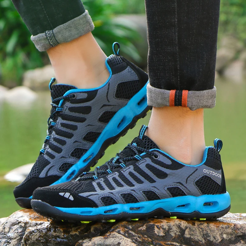 Summer Women's Hiking Sneakers Breathable Mesh Sports Upstream Shoes Women Outdoor Non slip Wading Shoes Travel Couple Sneakers