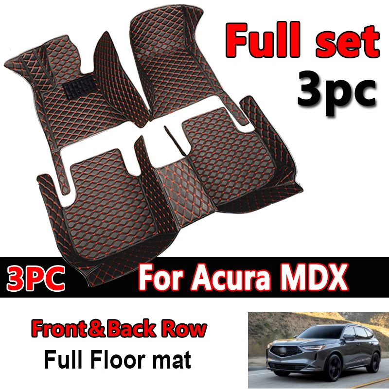 

Car Floor Mats For Acura MDX YD8 YD9 YE1 2022 2023 2024 7seat Anti-dirty Leather Carpets Floor Mat Tapis Voiture Car Accessories