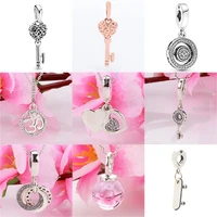 925 sterling silver pendant skateboard key love heart crystal for original pandora charms women bracelets bangles jewelry