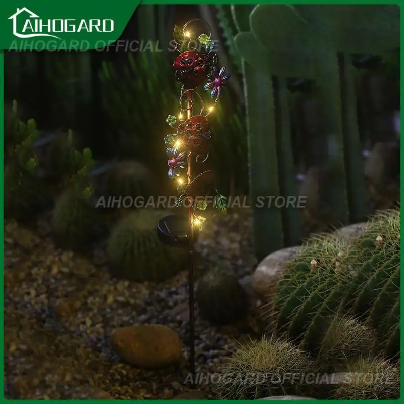 

Art Outdoor Decorative Lamp Butterfly/dragonfly/bee 8 Led Pathway Light Ip65 Waterproof Solar Solar Lights Copper Wire Cute