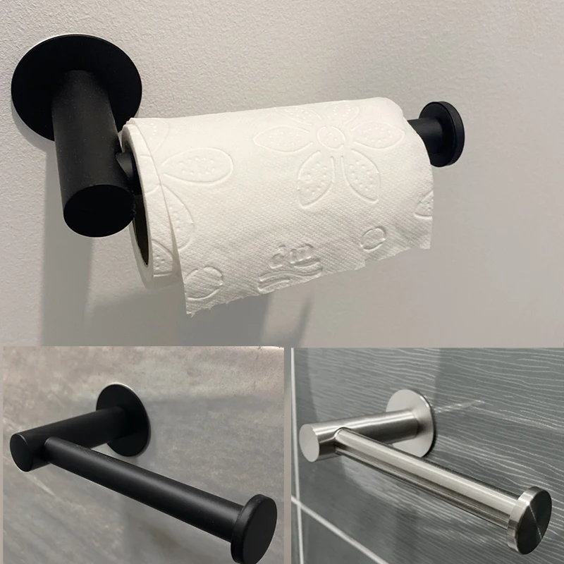 Soporte de papel higiénico de montaje en pared, accesorio de acero inoxidable para rollo de cocina y baño, accesorios para toallas y pañuelos