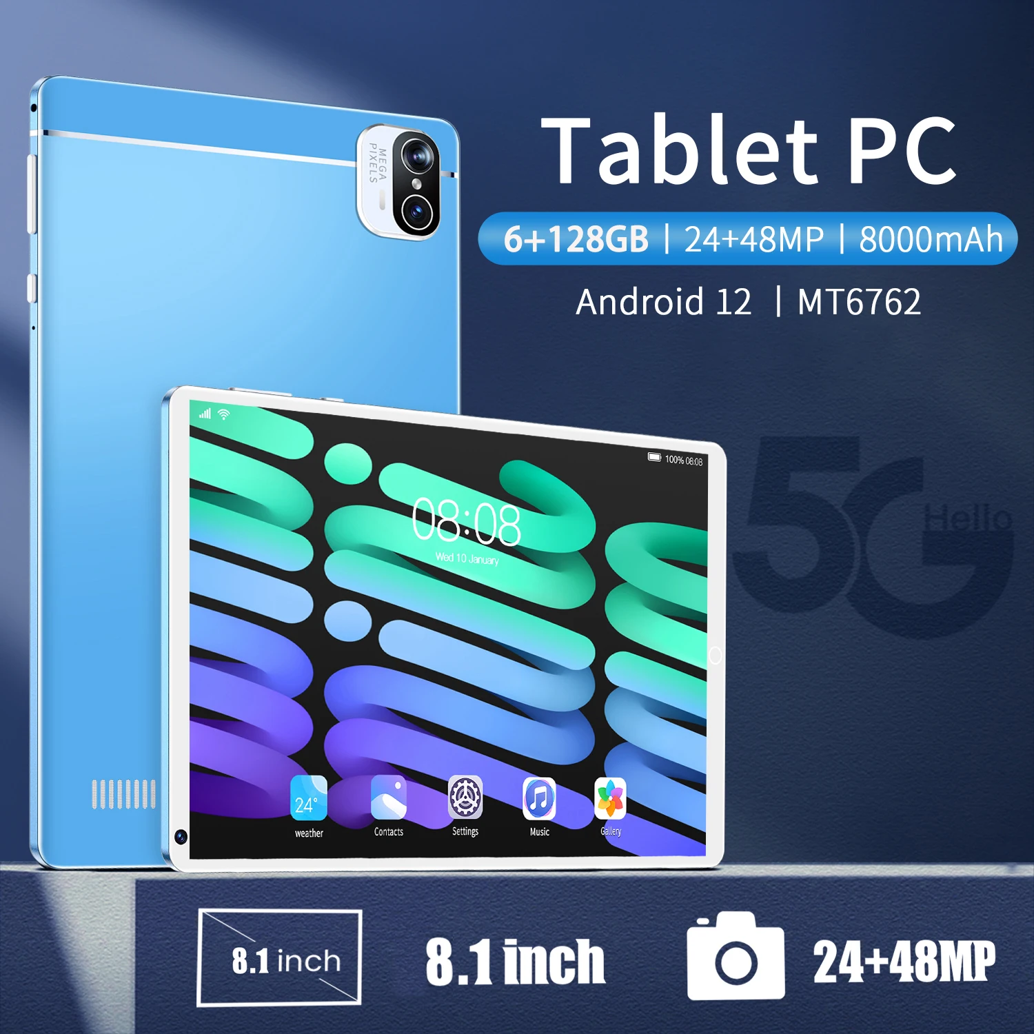 5G Notebook X5 Android 12 LTE Pad Pro 2 SIM ноутбук 6 ГБ 128 дешевый десятиядерный нетбук 8000 мАч GPS 24 Мп