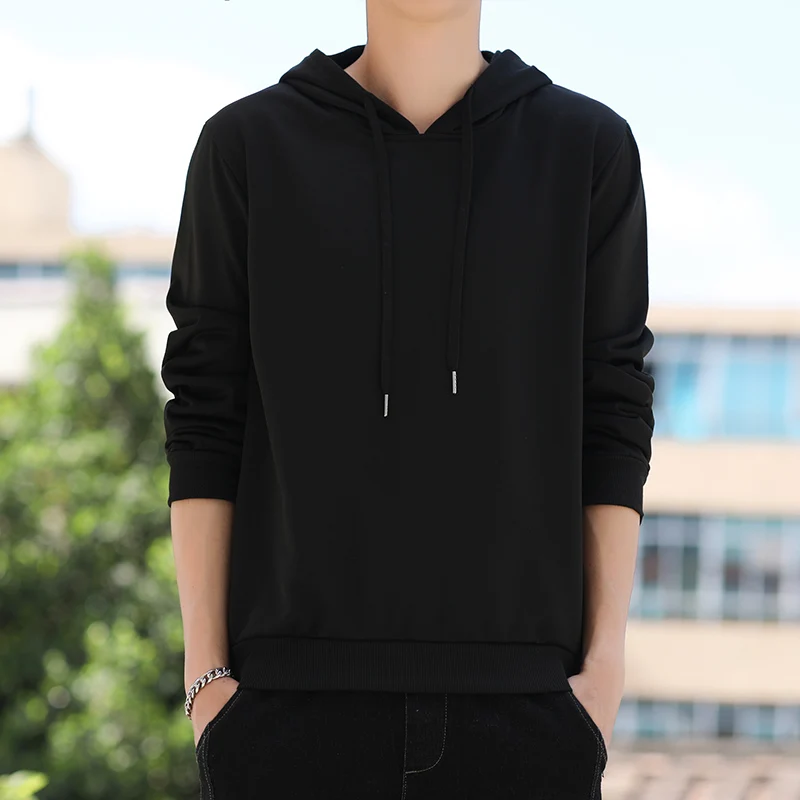 

Новинка весна-осень Молодежный универсальный модный спортивный топ мужская Корейская версия красивая трендовая Свободная Повседневная футболка с капюшоном для мужчин