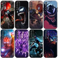 marvel luxury cool phone case for huawei p smart z 2019 2021 p20 p20 p30 lite pro p40 lite 5g silicone cover black