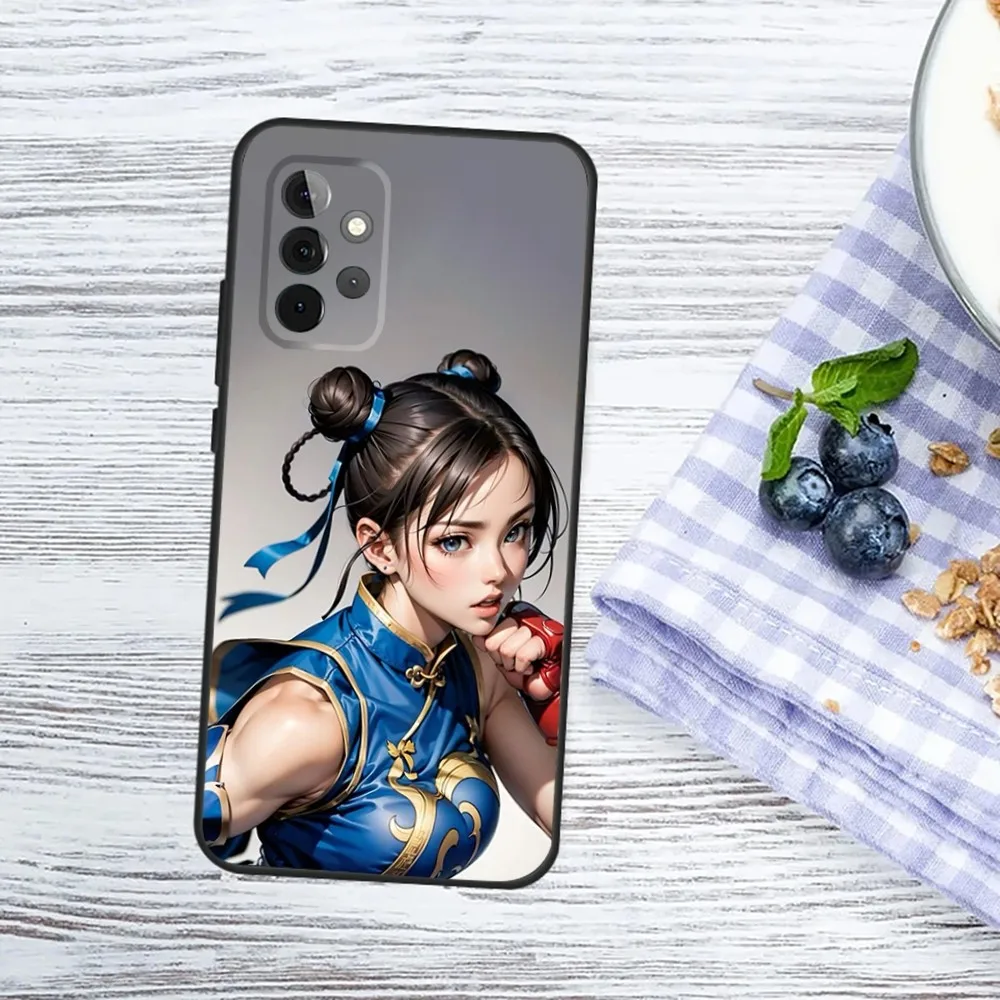 ChunLi S-Street F-Fighter Phone Case For Samsung Galaxy A13 A21s A22 A31 A32 A52 A53 A71 A80 A91 Soft Black Cover