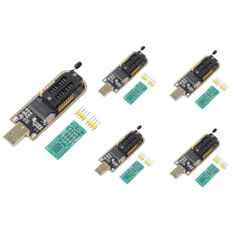 

USB Programmer Module CH341A Series Burner Chip 24 EEPROM BIOS LCD Writer 25 SPI Flash USB to TTL 5V-3.3V 5Pcs