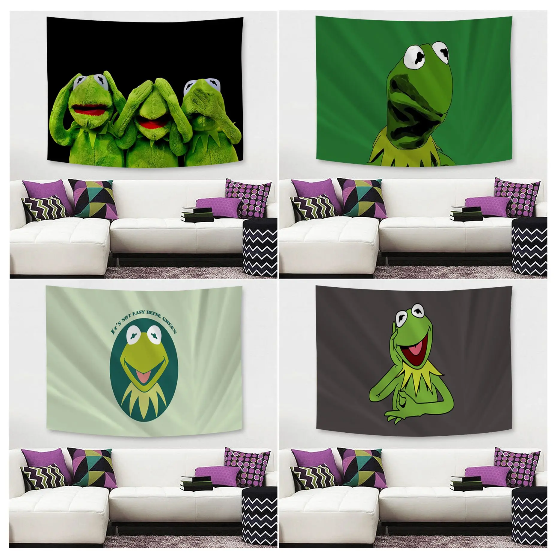 

Настенные гобелены Disney Muppets Now Kermit The Frog Hippie, художественное искусство, научная фантастика, домашний декор, настенный Декор для дома